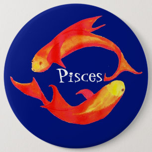 Badge Rond 15,2 Cm Bouton ou insigne de "Poissons"