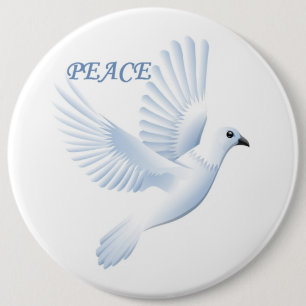 BADGE ROND 15,2 CM BOUTON PAIX DOVE PINBACK