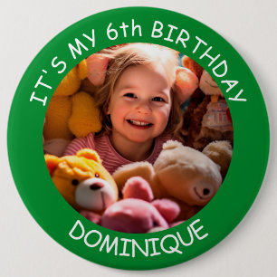 Badge Rond 15,2 Cm Bouton Personnalisable Photo, Nom Et Âge Anniversa