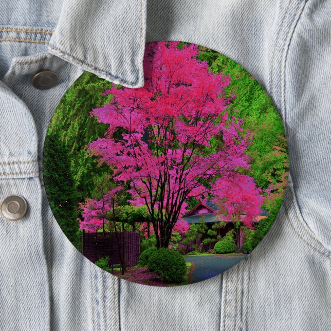 Badge Rond 15,2 Cm Bouton Pinback de l'arbre psychédélique (En situation)