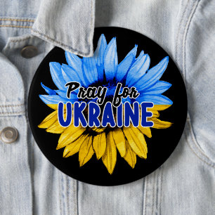 Badge Rond 15,2 Cm Bouton Prière pour l'Ukraine