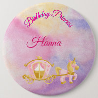 Bouton Princesse d'anniversaire personnalisé