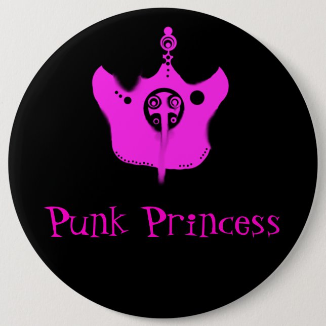 Badge Rond 15,2 Cm Bouton Princesse Punk (Devant)