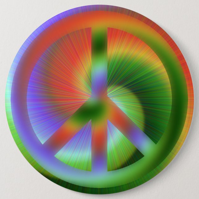 Badge Rond 15,2 Cm Bouton psychédélique de paix (Devant)