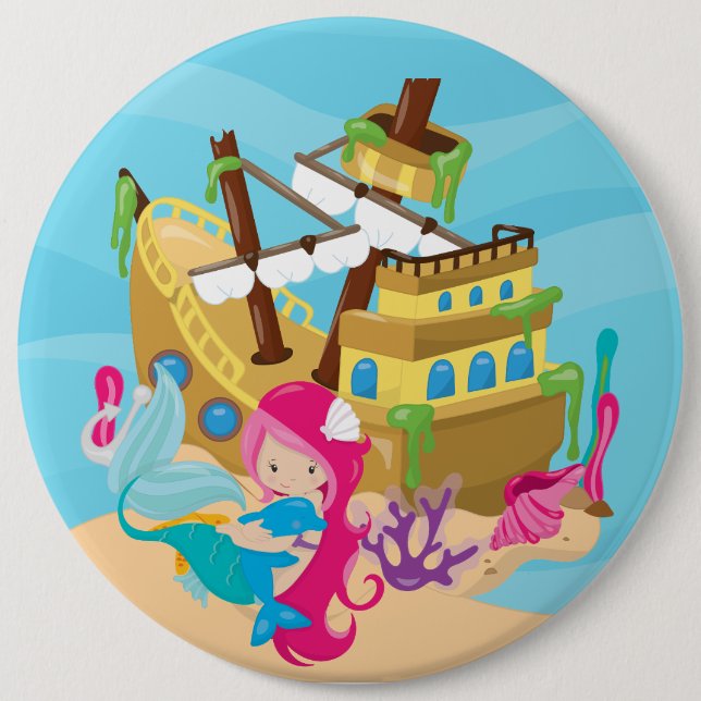 Badge Rond 15,2 Cm Bouton rond (Devant)