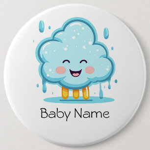 Badge Rond 15,2 Cm Bouton rond avec l'image d'un petit nuage pluie