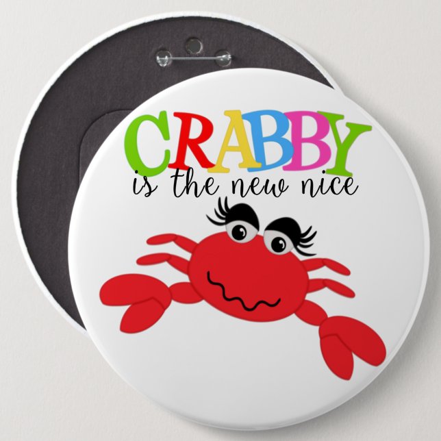 Badge Rond 15,2 Cm Bouton rond de crabe (Devant & derrière)
