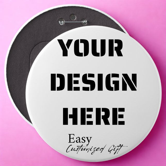 Badge Rond 15,2 Cm Bouton rond extra-large broché 6 pouces (Créateur téléchargé)