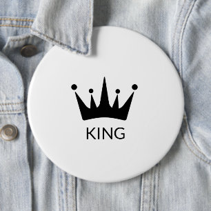 Badge Rond 15,2 Cm Bouton rond forme couronne noire du texte King per