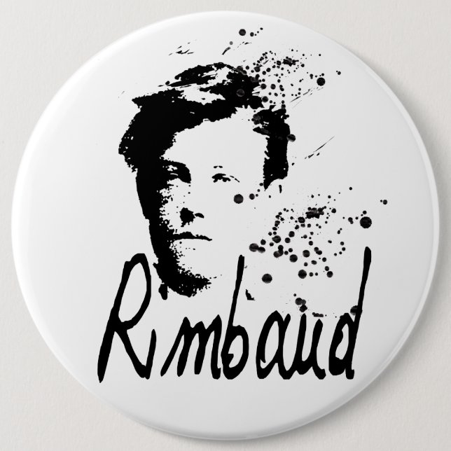 Badge Rond 15,2 Cm Bouton rond portrait RIMBAUD (Devant)
