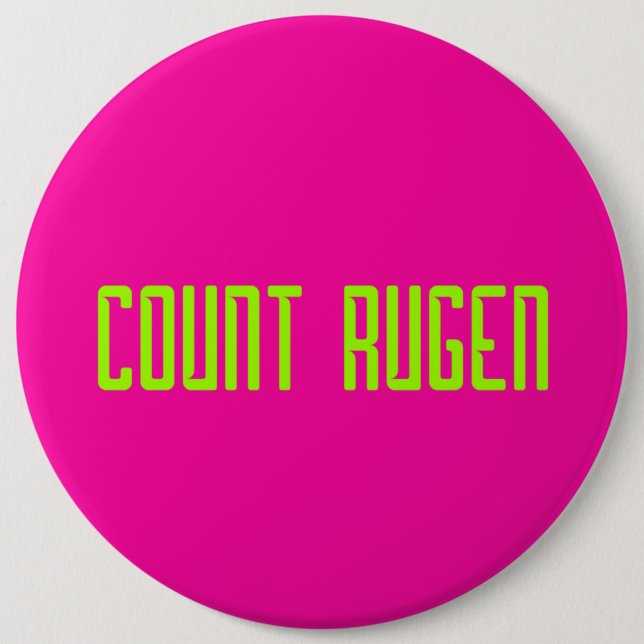 Badge Rond 15,2 Cm Bouton ROSE CR (Devant)