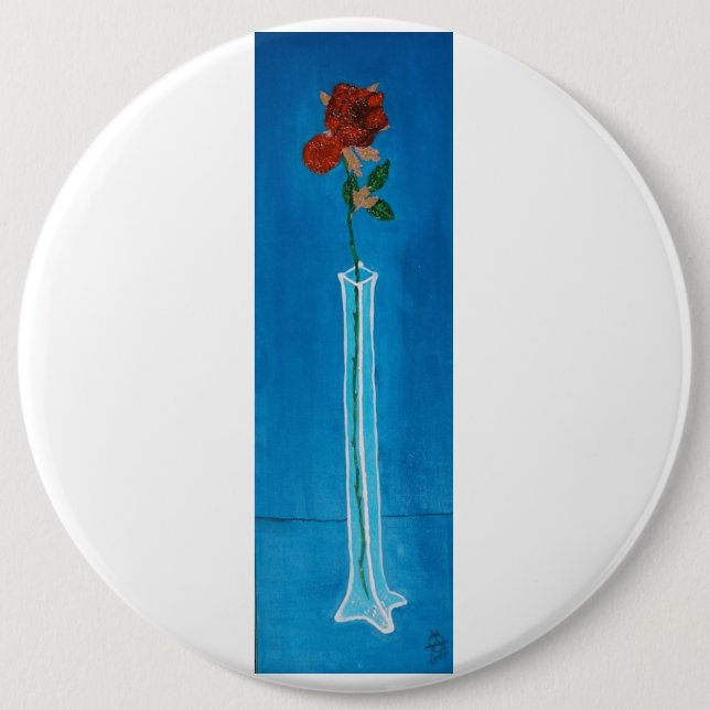 Badge Rond 15,2 Cm Bouton rose d'extra large (Devant)