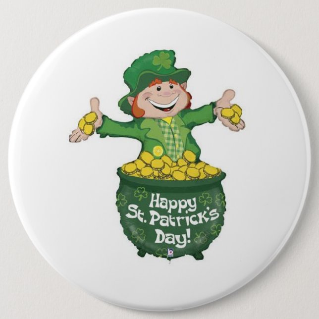 Badge Rond 15,2 Cm Bouton Saint Patrick (Devant)