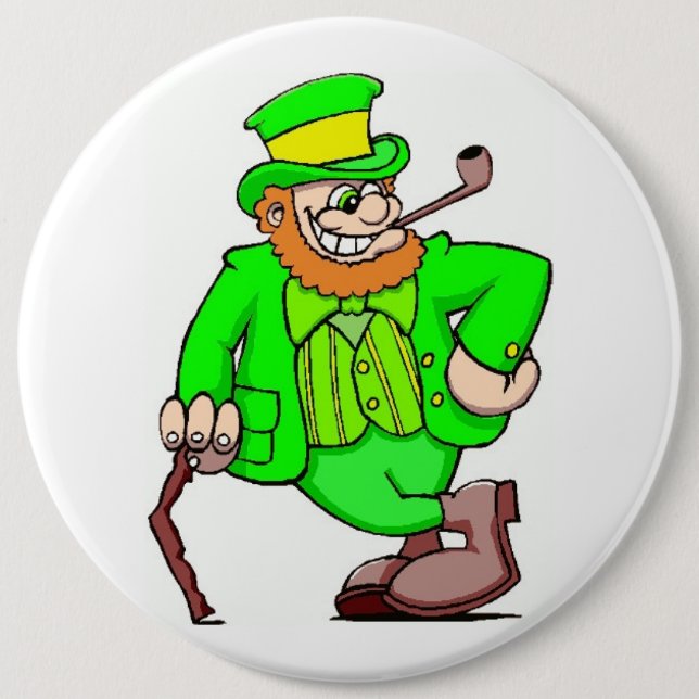 Badge Rond 15,2 Cm Bouton Saint Patrick (Devant)