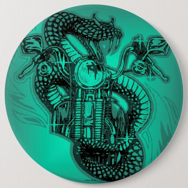 Badge Rond 15,2 Cm Bouton Snake Raider (Devant)