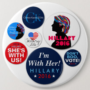 Badge Rond 15,2 Cm Bouton superbe de campagne de Hillary 2016