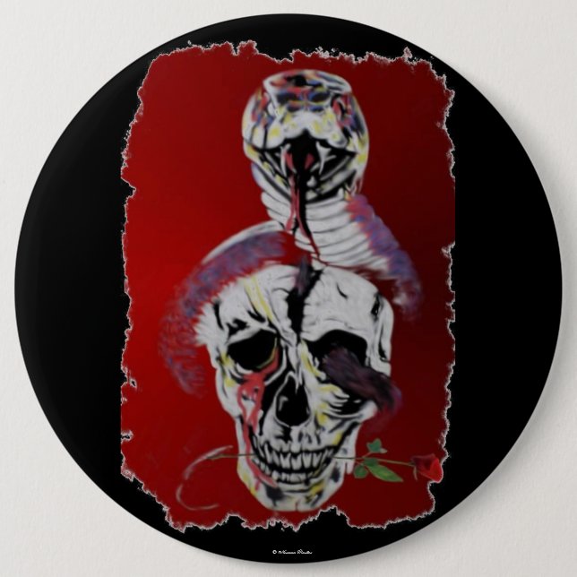 Badge Rond 15,2 Cm Bouton tête de serpent (Devant)