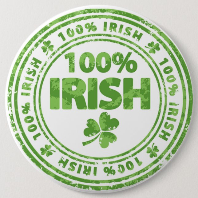 Badge Rond 15,2 Cm Bouton/trèfles du jour de St Patrick (Devant)