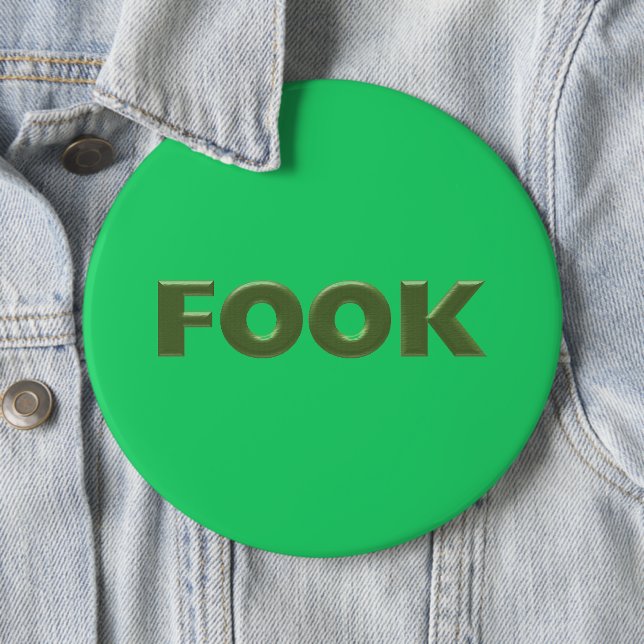 Badge Rond 15,2 Cm Bouton vert colossal Fook (En situation)