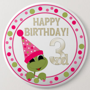 Badge Rond 15,2 Cm Bouton VIP 3ème anniversaire