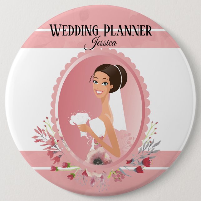 Badge Rond 15,2 Cm Bouton wedding planner (Devant)