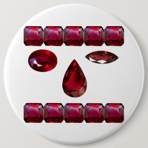 Badge Rond 15,2 Cm Bouton Wink Gemme Rouge