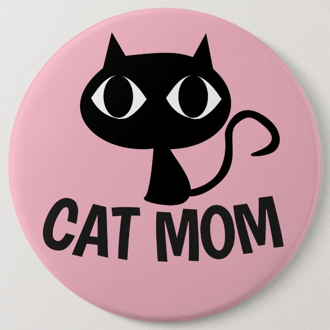 Badge Rond 15,2 Cm Boutons CAT MOM (Devant)