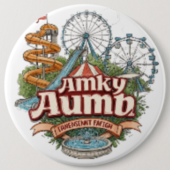 Badge Rond 15,2 Cm Boutons d'ondulation du parc d'attractions Kalyan (Devant)