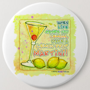 Badge Rond 15,2 Cm Boutons, goupilles - baisse de citron Martini