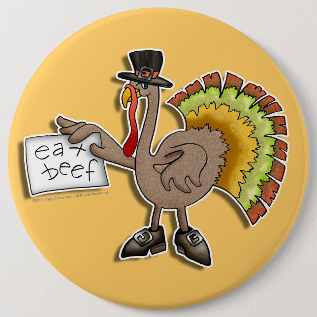 Badge Rond 15,2 Cm Boutons, goupilles, insignes - thanksgiving (Devant)