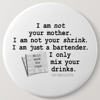 Badge Rond 15,2 Cm Boutons, goupilles - non votre rétrécissement