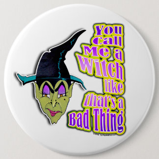 Badge Rond 15,2 Cm Boutons, goupilles - sorcière de Halloween