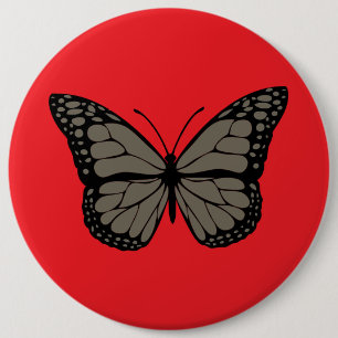 Badge Rond 15,2 Cm Boutons Monarque Majesty -Patches papillons vibran