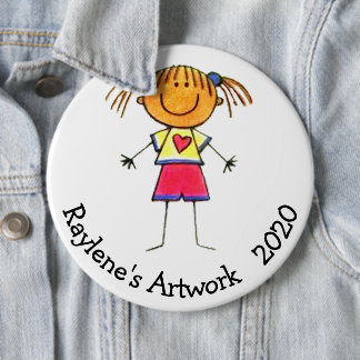 Badge Rond 15,2 Cm Boutons Pinback de l'oeuvre de votre enfant, ÉNORM