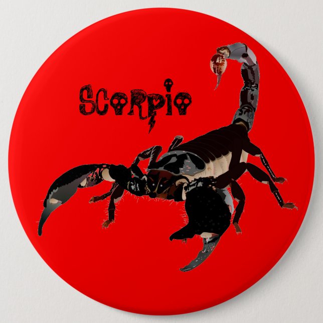 Badge Rond 15,2 Cm Boutons Skorpion (Devant)