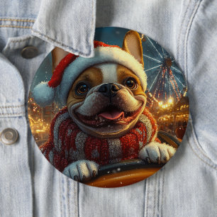 Badge Rond 15,2 Cm Boxer Dog Montagnes Russes Noël