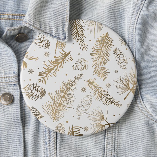 Badge Rond 15,2 Cm Branches et pins (En situation)