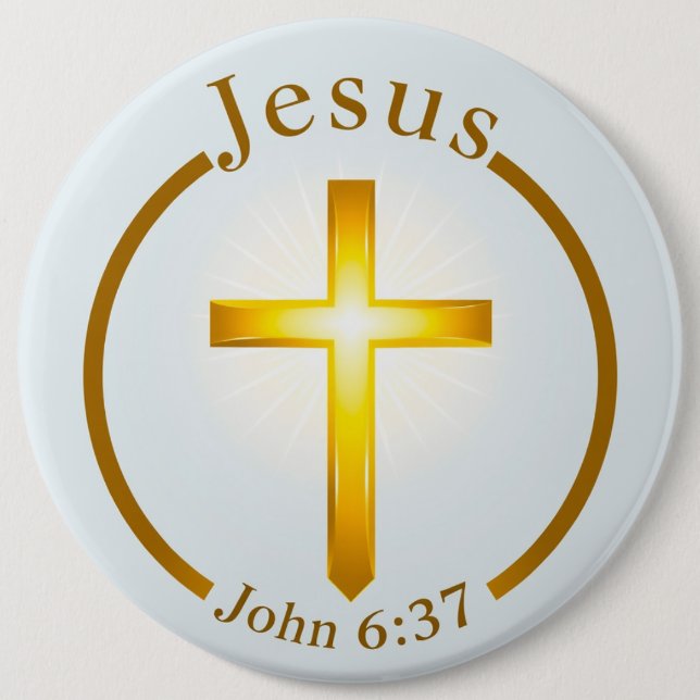 Badge Rond 15,2 Cm Broche du bouton Jésus (Devant)