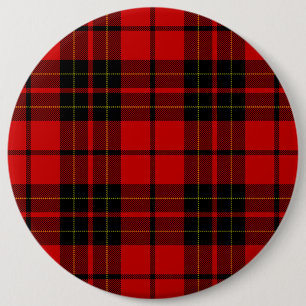 Badge Rond 15,2 Cm Brodie tartan rouge noir plaid