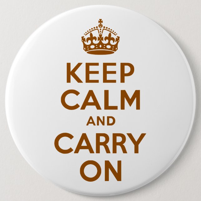 Badge Rond 15,2 Cm Brown Calme et marche (Devant)