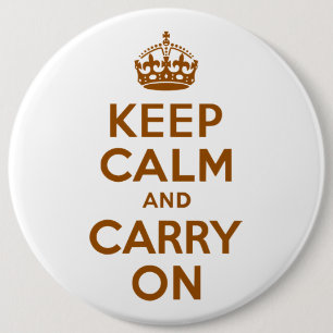 Badge Rond 15,2 Cm Brown Calme et marche