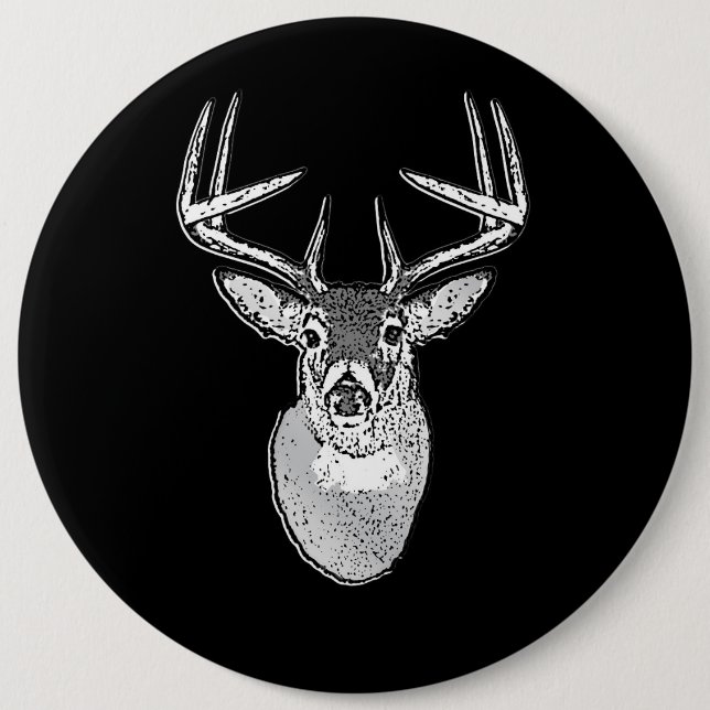 Badge Rond 15,2 Cm Buck White Tail Deer classique (Devant)