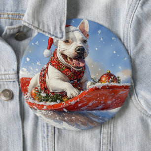 Badge Rond 15,2 Cm Bull Terrier Chien dans la corniche laissez-le nei