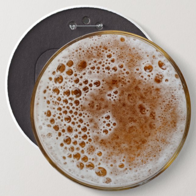 BADGE ROND 15,2 CM BULLES DE BIÈRE (Devant & derrière)