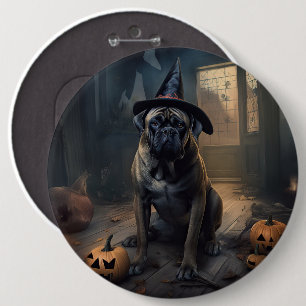 Badge Rond 15,2 Cm Bullmastiff Citrouilles Halloween effrayant