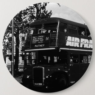 Badge Rond 15,2 Cm Bus à impériale vintage d'Angleterre Londres