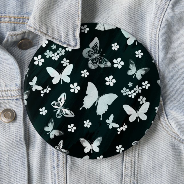 Badge Rond 15,2 Cm Butterfly Pattern 14 (En situation)