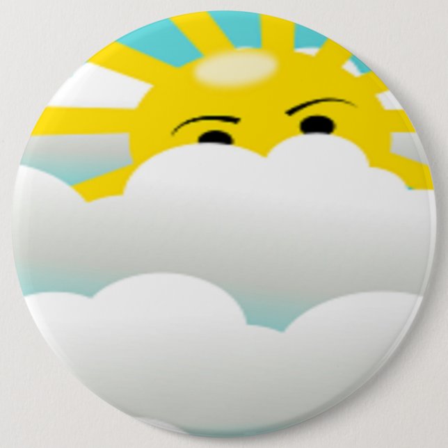 BADGE ROND 15,2 CM CACHAGE DU SOLEIL (Devant)