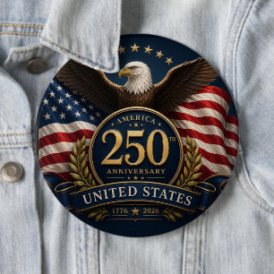 Badge Rond 15,2 Cm Cadeau commémoratif patriotique 250e anniversaire 