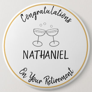 Badge Rond 15,2 Cm Cadeau de retraite personnalisé au nom du destinat